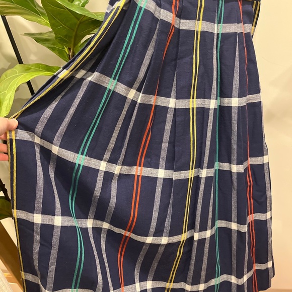 Chaus Vintage Romania Plaid Woven Skirt Button Coastal Grandma Check 10 - Picture 7 of 7